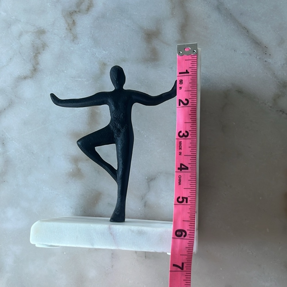Modern Black White Sculpture Bookend Cast metal human figure sculpture one piece - Picture 7 of 10